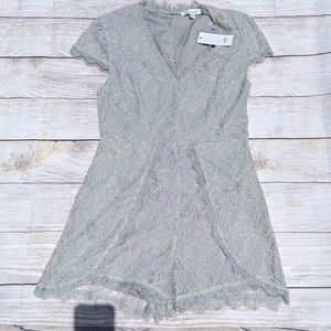 NWT Franchesca's grey lace romper. Med